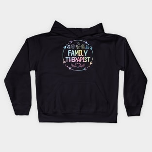 Family Therapist cute floral watercolor Kids Hoodie